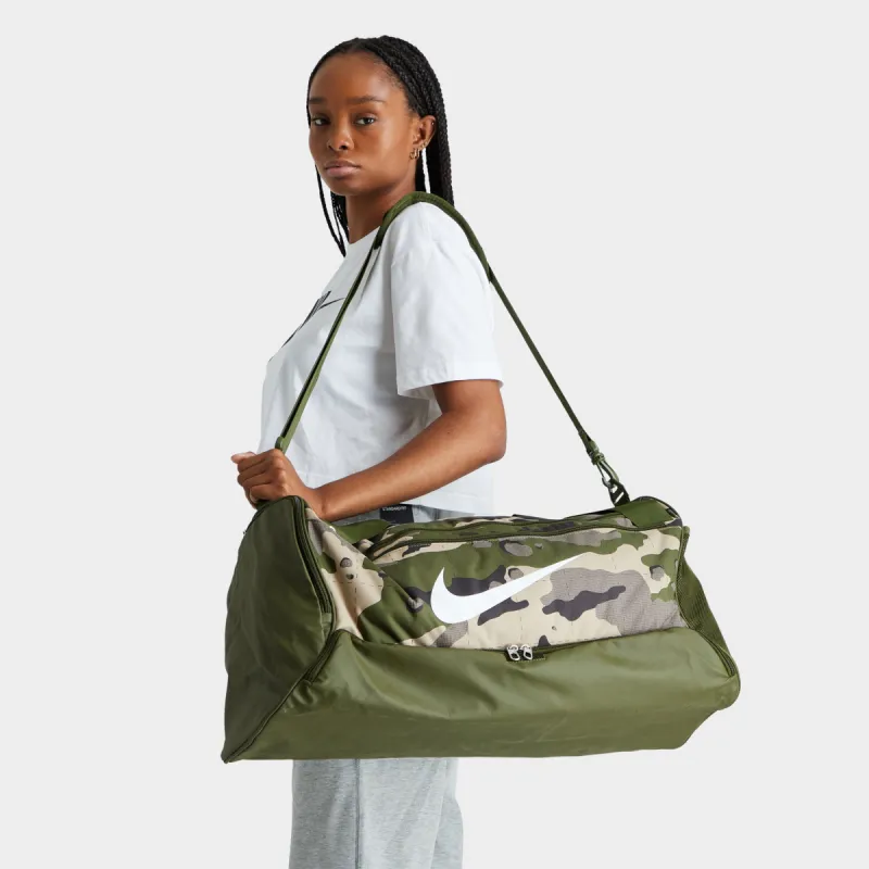 Nike Brasilia Camo Training Duffel Bag Khaki / Rough Green - White sold by JD Sports