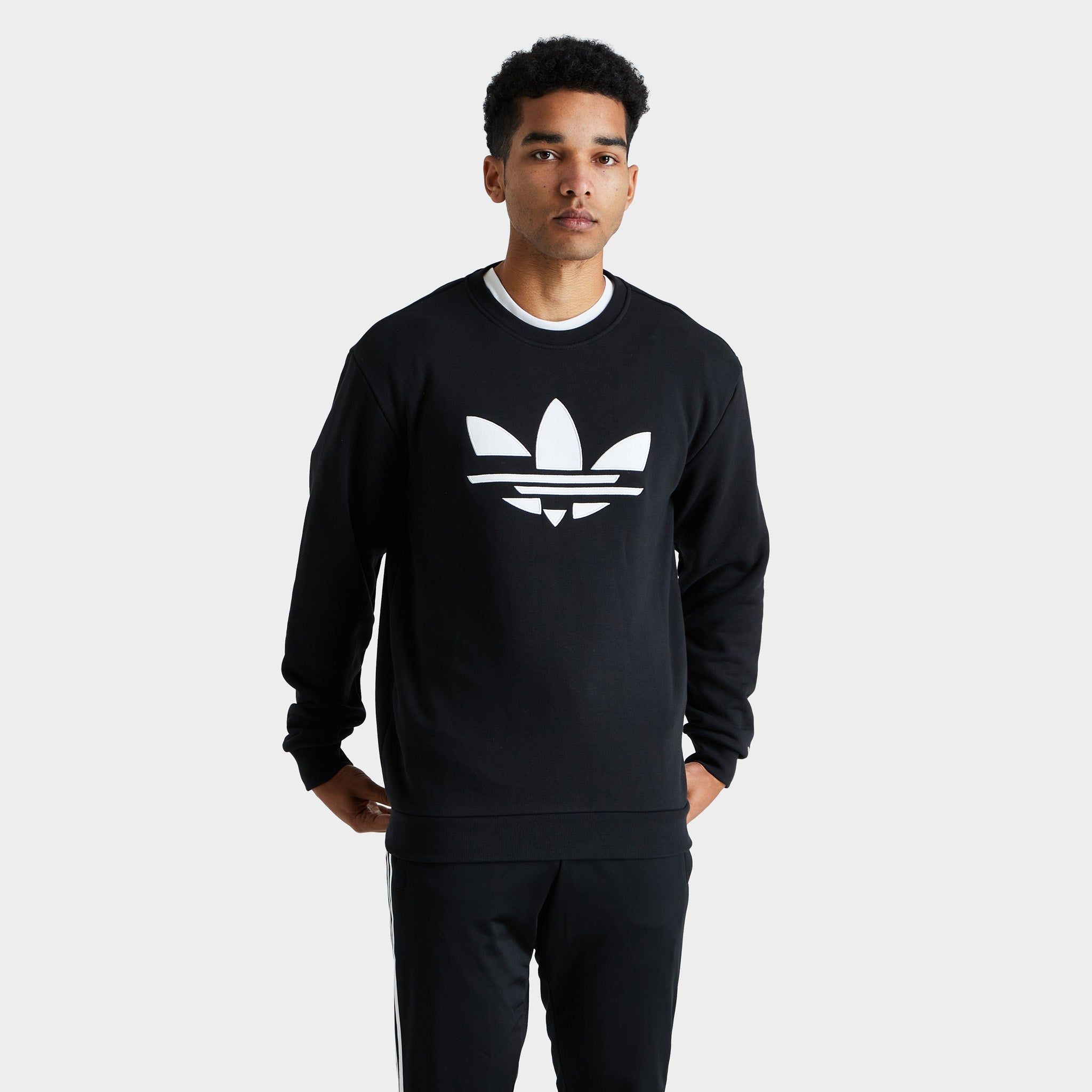 adidas Originals Adicolor Shattered Trefoil Crewneck Black / White sold by JD Sports
