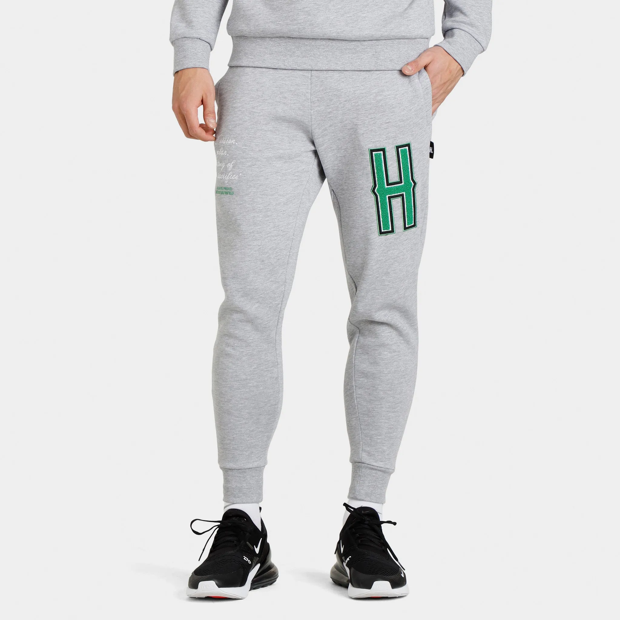 Hoodrich OG Pulse Joggers Heather Grey / White - Green sold by JD Sports