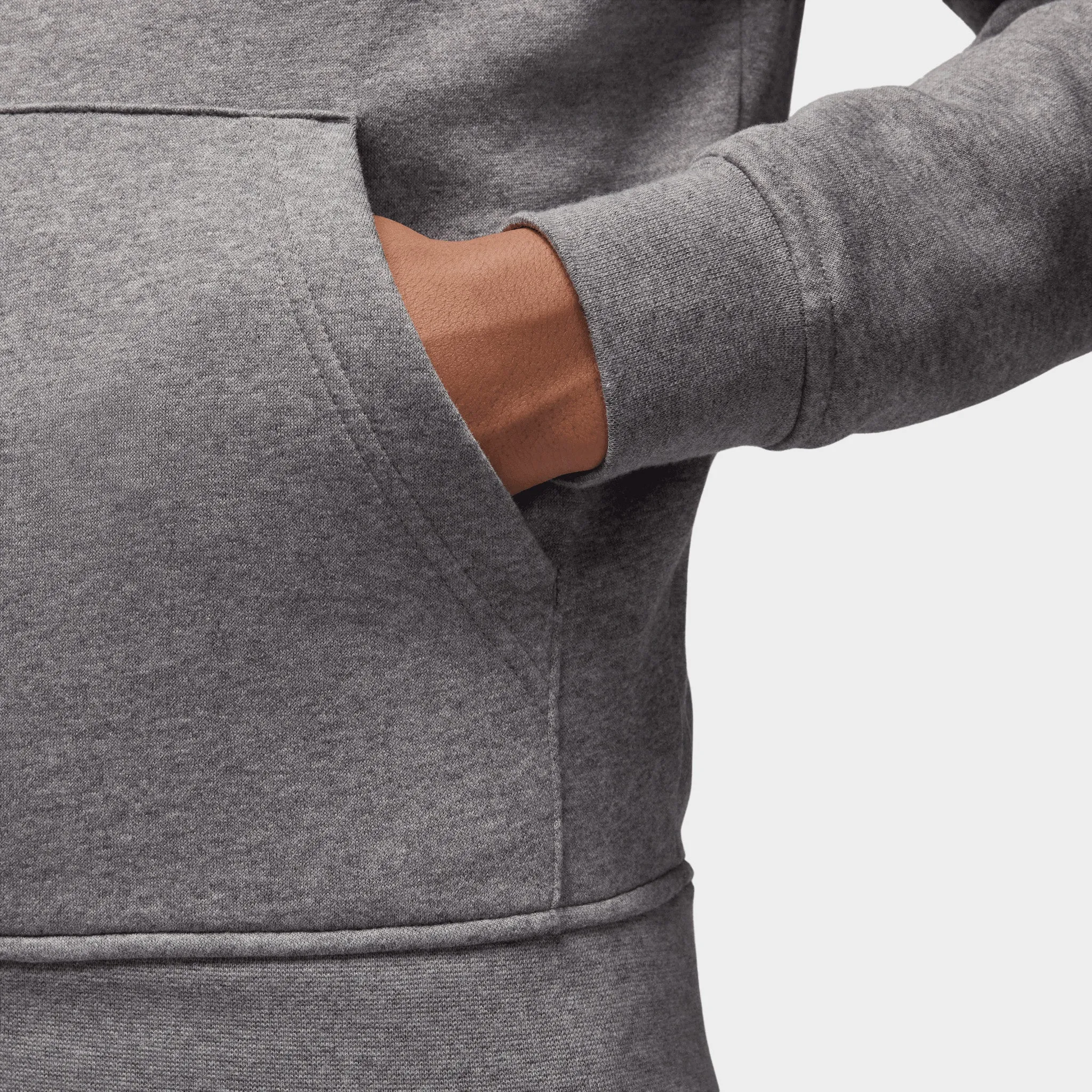 Jordan Brooklyn Fleece Pullover Hoodie Carbon Heather / White sold by JD Sports product image thumbnail 5