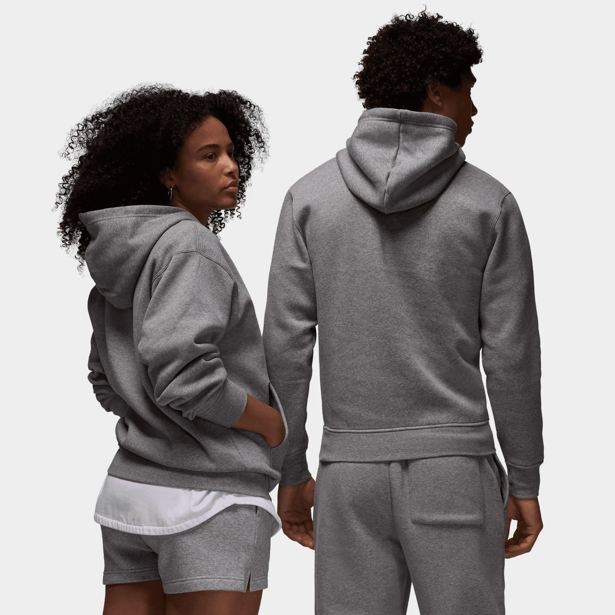 Jordan Brooklyn Fleece Pullover Hoodie Carbon Heather / White sold by JD Sports product image thumbnail 2