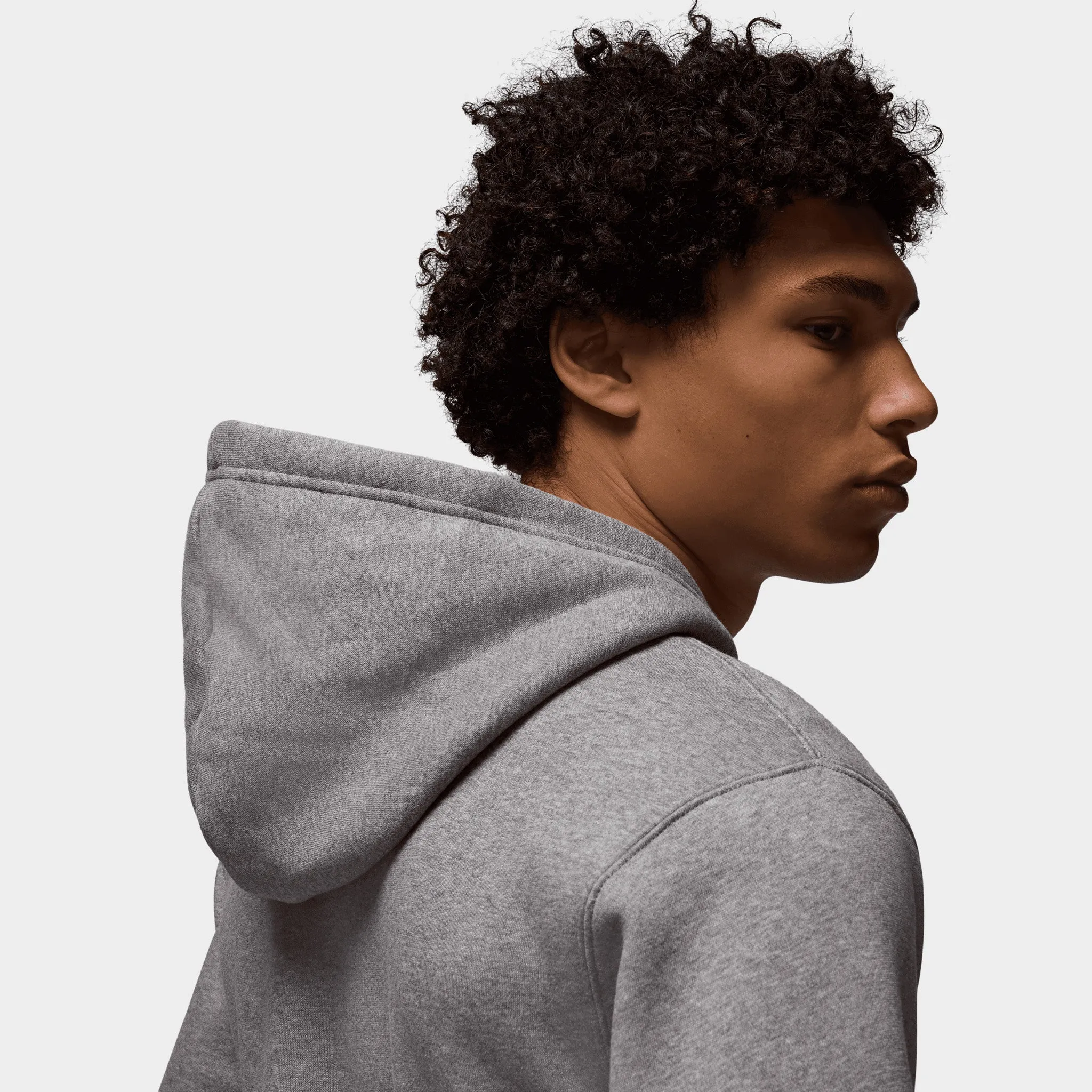 Jordan Brooklyn Fleece Pullover Hoodie Carbon Heather / White sold by JD Sports product image thumbnail 4