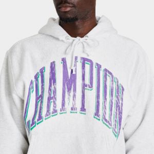 Champion Premium Reverse Weave Pullover Hoodie / Silver Grey sold by JD Sports