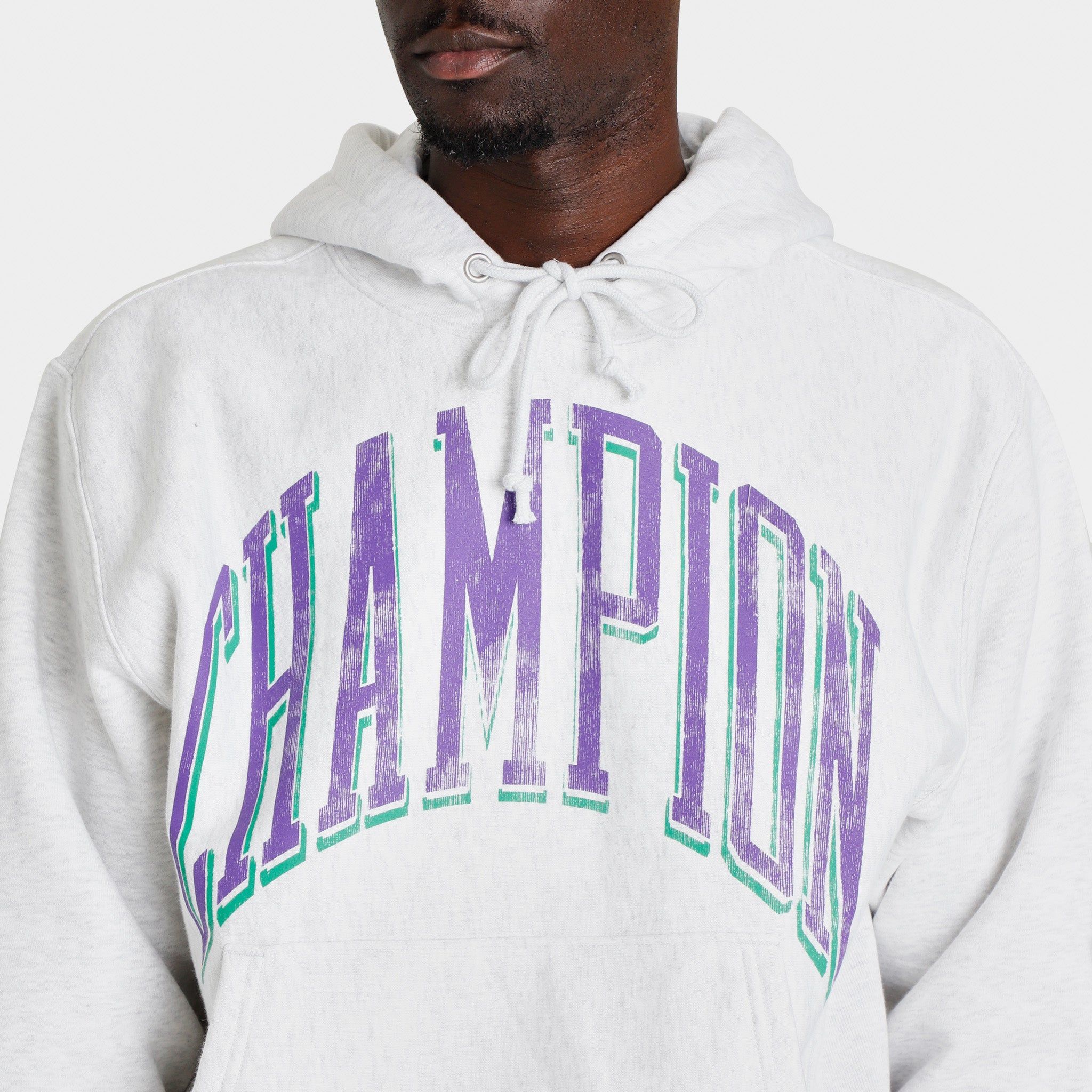 Champion Premium Reverse Weave Pullover Hoodie / Silver Grey sold by JD Sports product image thumbnail 4