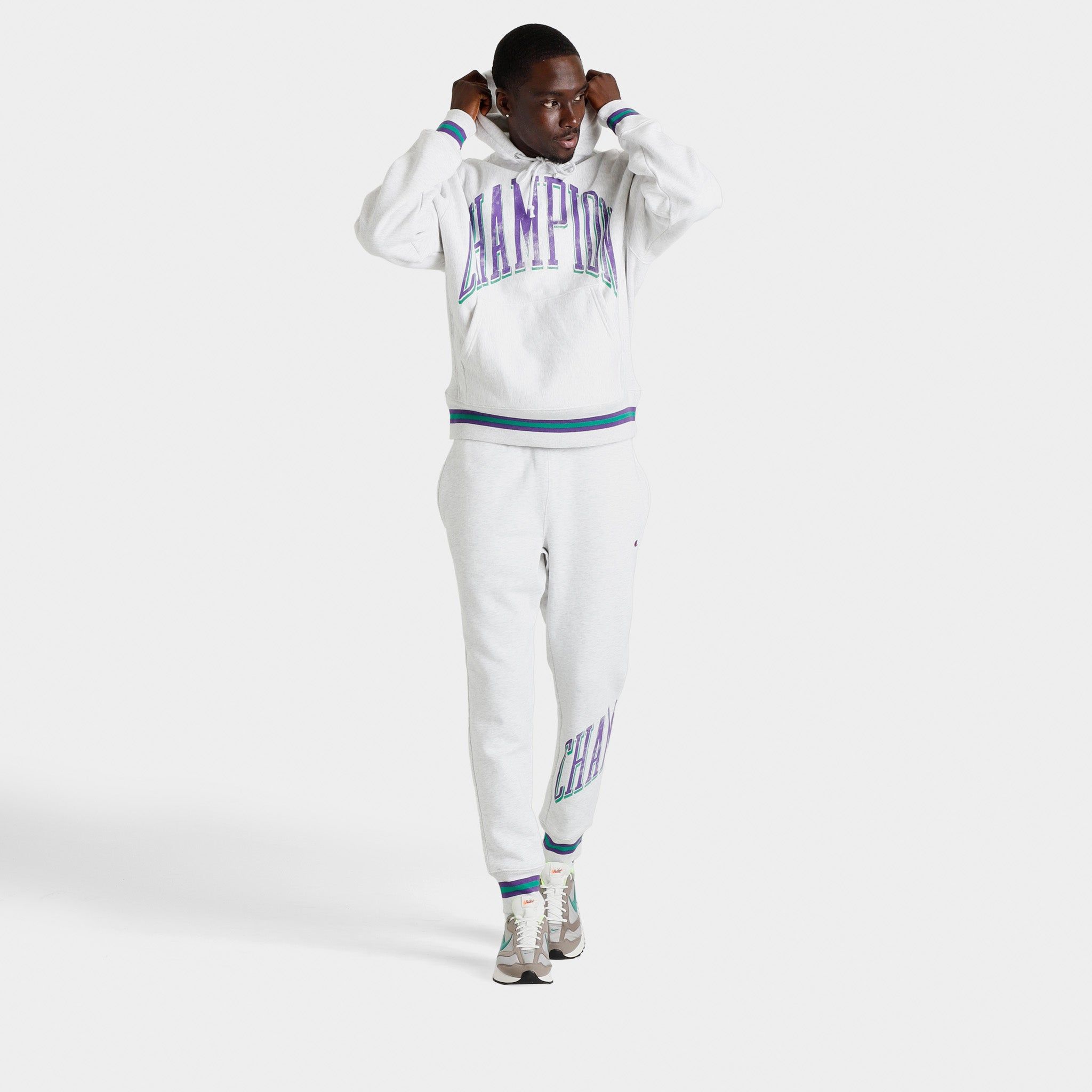 Champion Premium Reverse Weave Pullover Hoodie / Silver Grey sold by JD Sports product image thumbnail 5