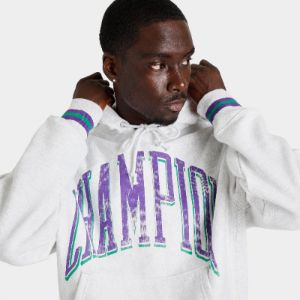 Champion Premium Reverse Weave Pullover Hoodie / Silver Grey sold by JD Sports