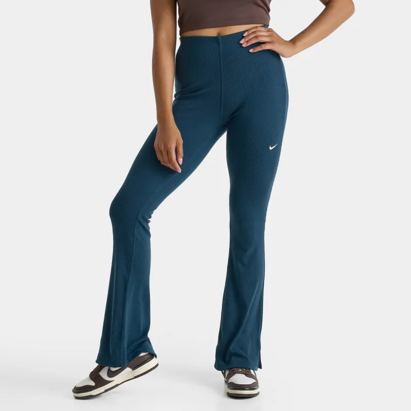 Nike Sportswear Women's Tight Mini-Rib Flared Leggings Armory Navy / Sail sold by JD Sports
