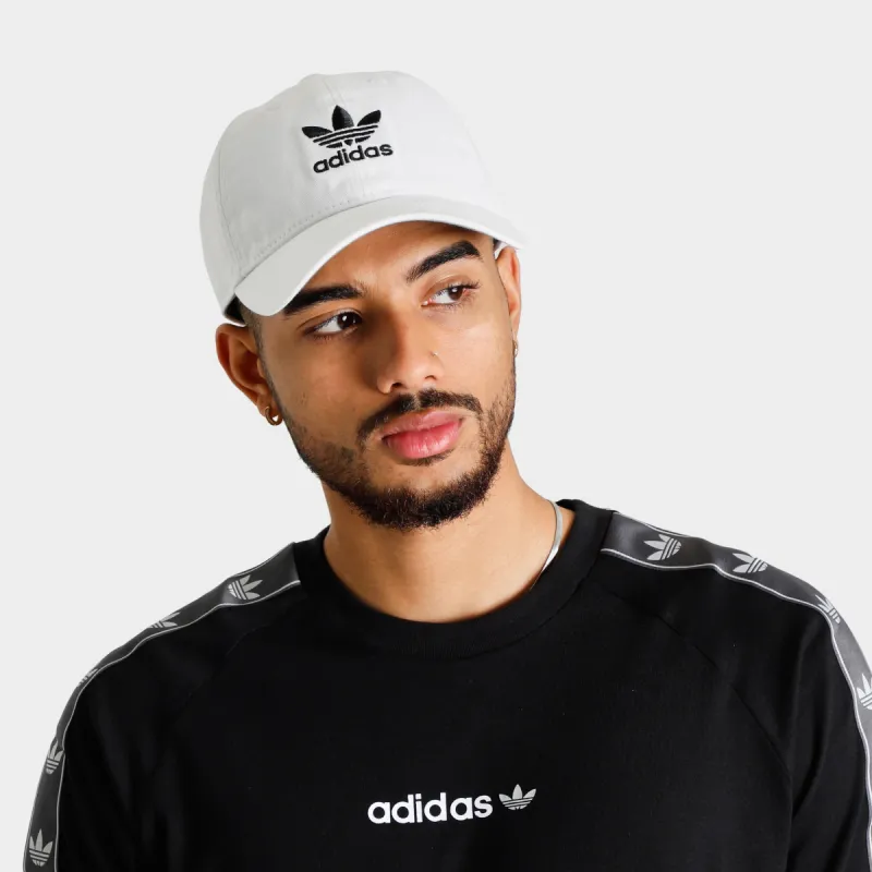 adidas Originals Relaxed Strapback Cap White / Black sold by JD Sports