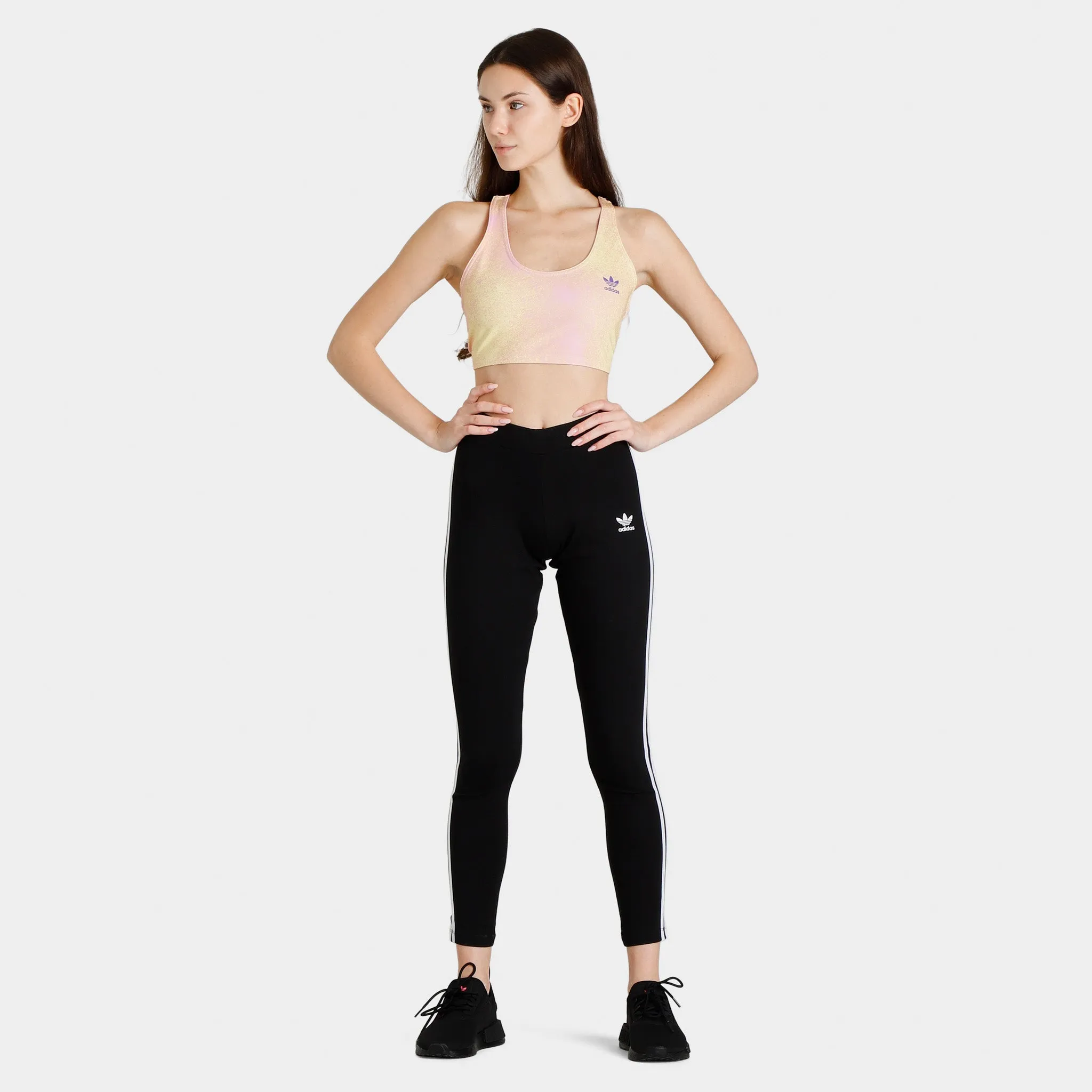 adidas Women's AOP Bra Top Bliss Lilac / Almost Yellow sold by JD Sports product image thumbnail 5