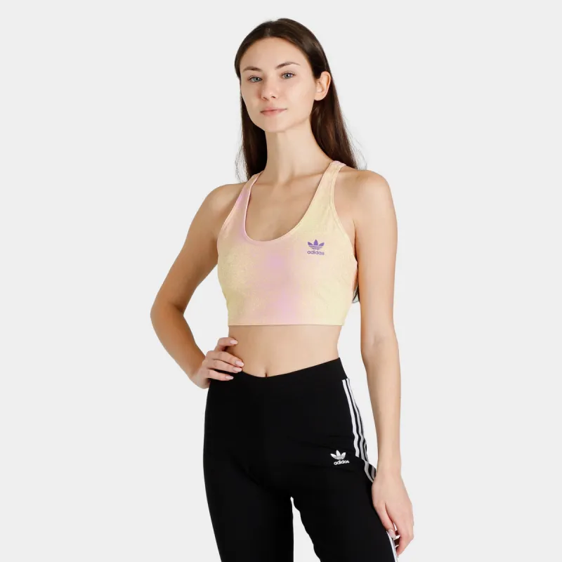 adidas Women's AOP Bra Top Bliss Lilac / Almost Yellow sold by JD Sports