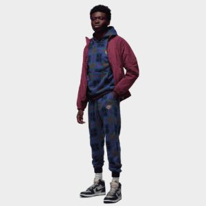 Jordan Essentials Holiday Plaid Fleece Pants Noble Green / Rattan sold by JD Sports