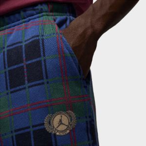 Jordan Essentials Holiday Plaid Fleece Pants Noble Green / Rattan sold by JD Sports