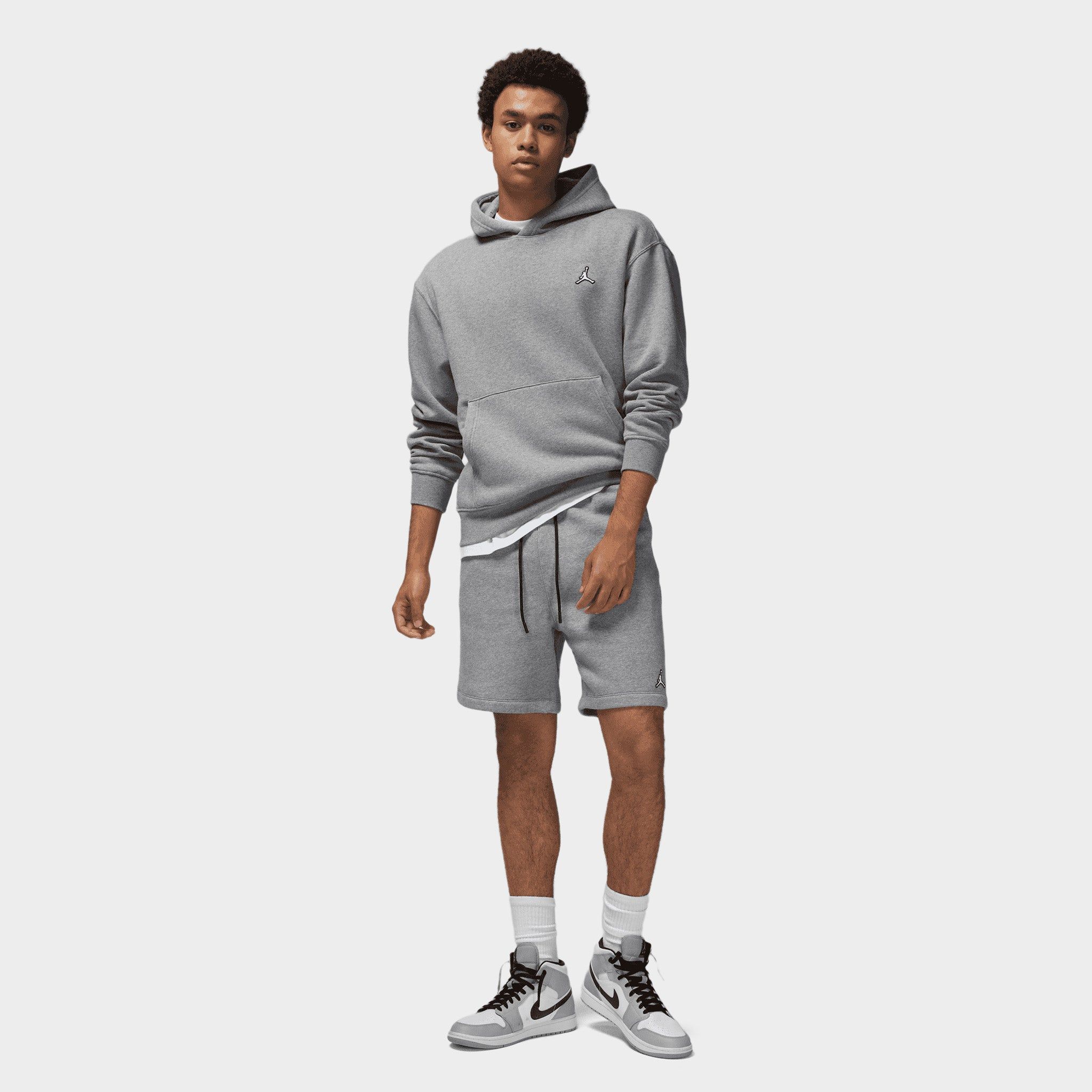 Jordan Essential Fleece Pullover Hoodie Carbon Heather / White sold by JD Sports product image thumbnail 5