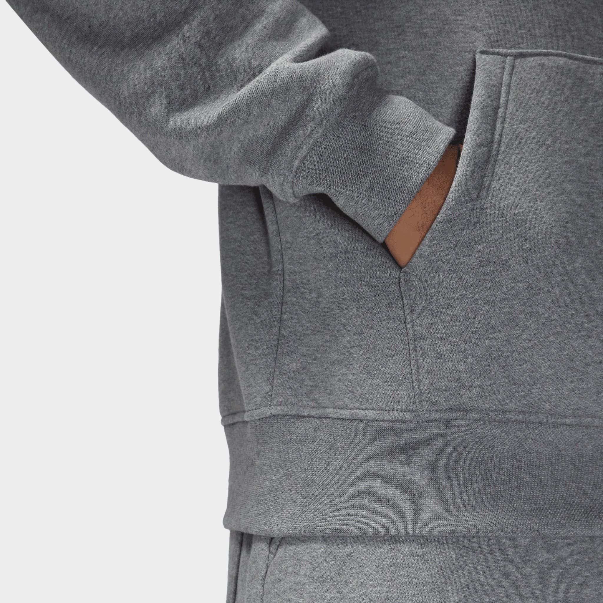 Jordan Essential Fleece Pullover Hoodie Carbon Heather / White sold by JD Sports product image thumbnail 4