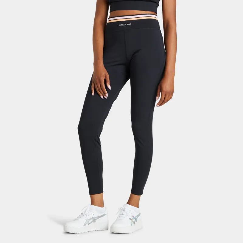 Pink Soda Sport Women’s Rey Pop Tights Black / Peach Cobbler - Sweet Lilac sold by JD Sports