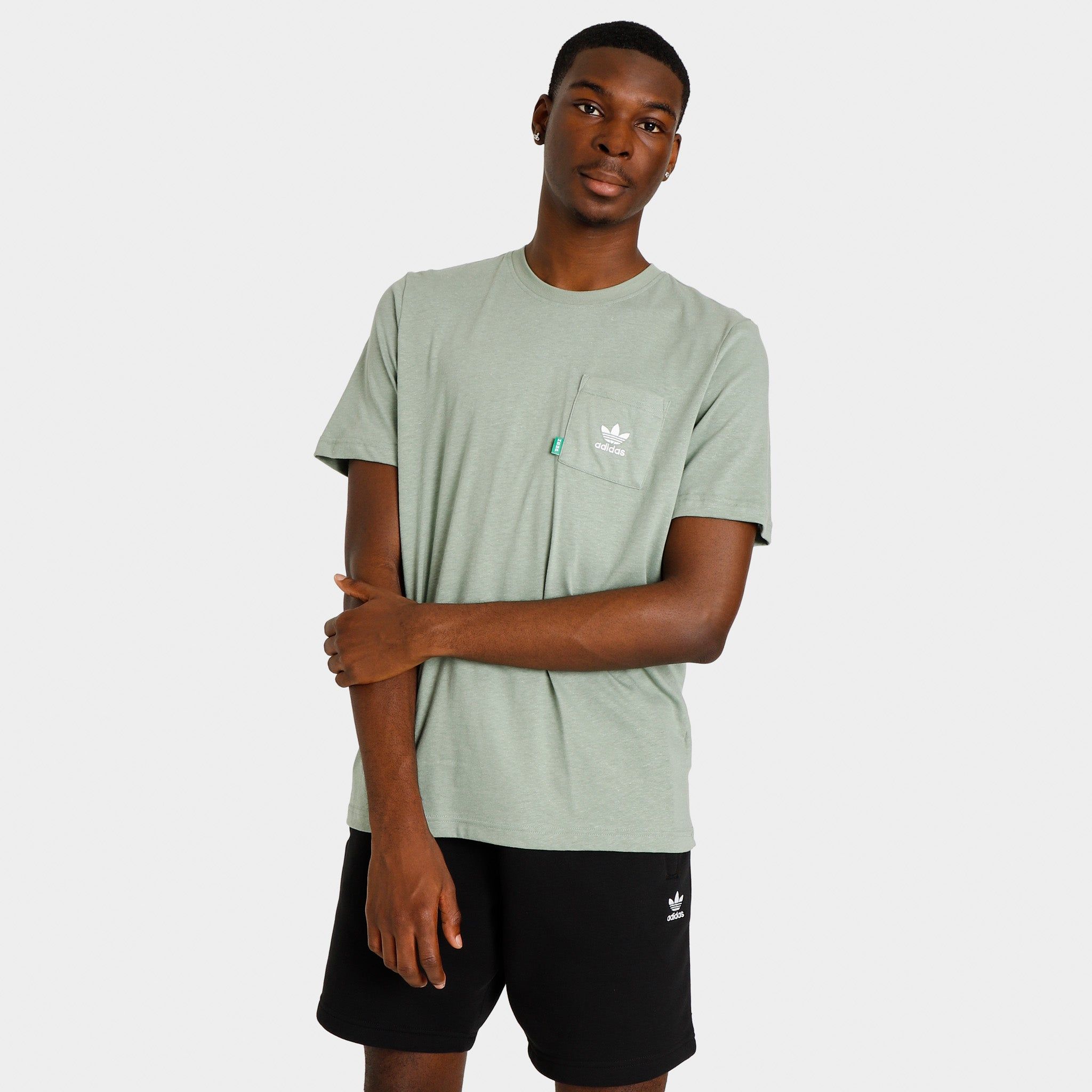 adidas Originals Essentials+ Made with Hemp T-shirt / Silver Green sold by JD Sports