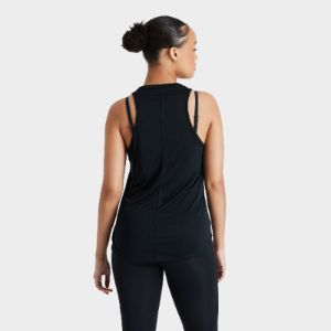 Nike Women's Dri-FIT One Standard Fit Tank Black / White sold by JD Sports