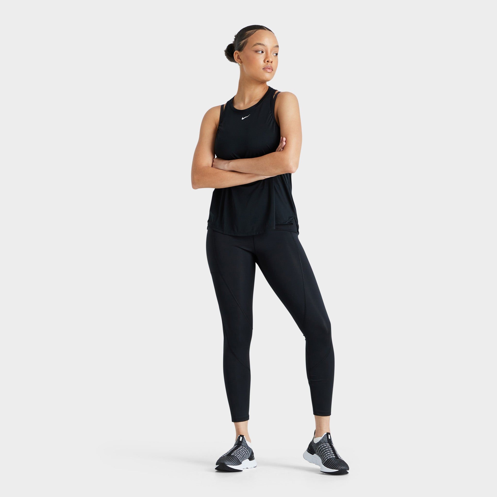 Nike Women's Dri-FIT One Standard Fit Tank Black / White sold by JD Sports product image thumbnail 5