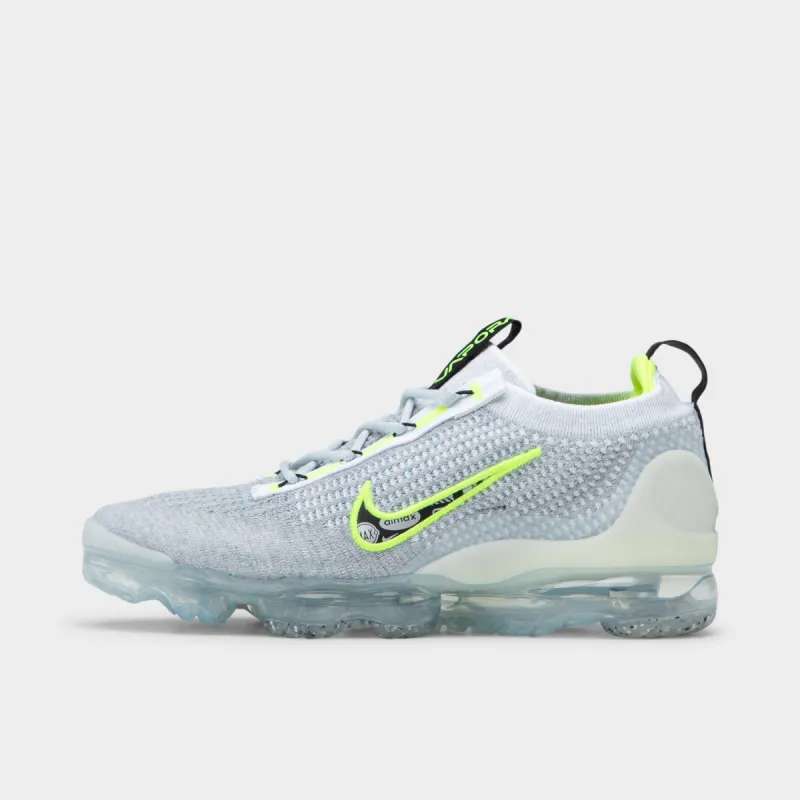 Nike VaporMax 2021 Flyknit Wolf Grey / White - Volt sold by JD Sports