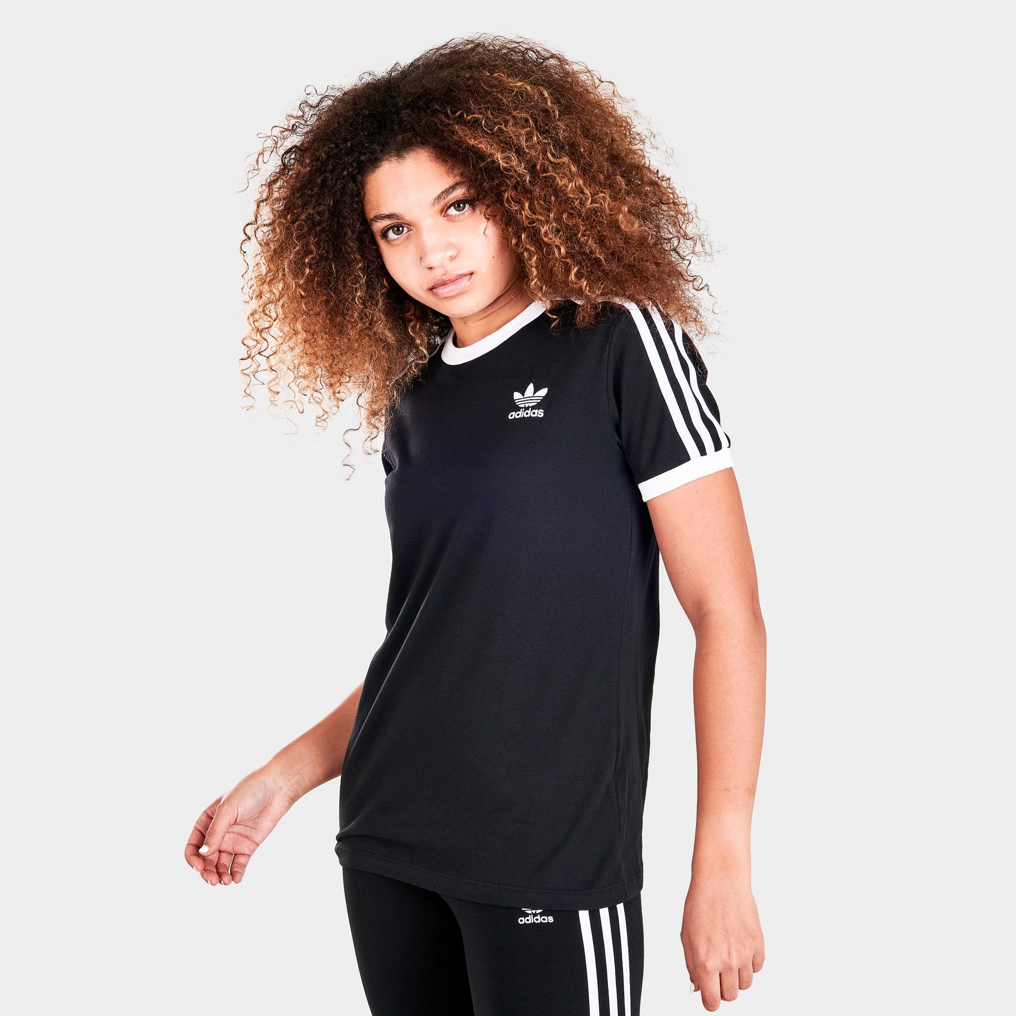 adidas Originals Women's Adicolor Classics 3-Stripes T-shirt / Black sold by JD Sports product image thumbnail 4