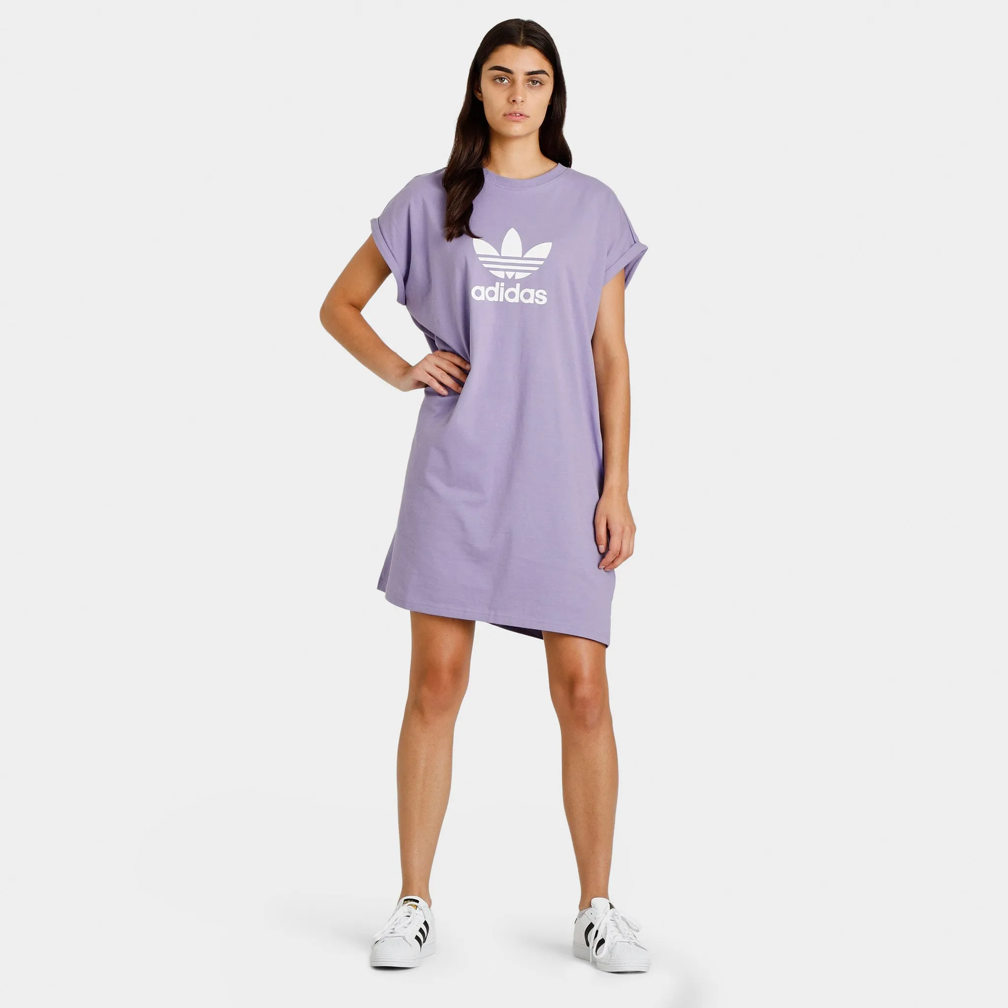 adidas Originals Women's Adicolor Classics Trefoil T-shirt Dress / Magic Lilac sold by JD Sports product image thumbnail 5