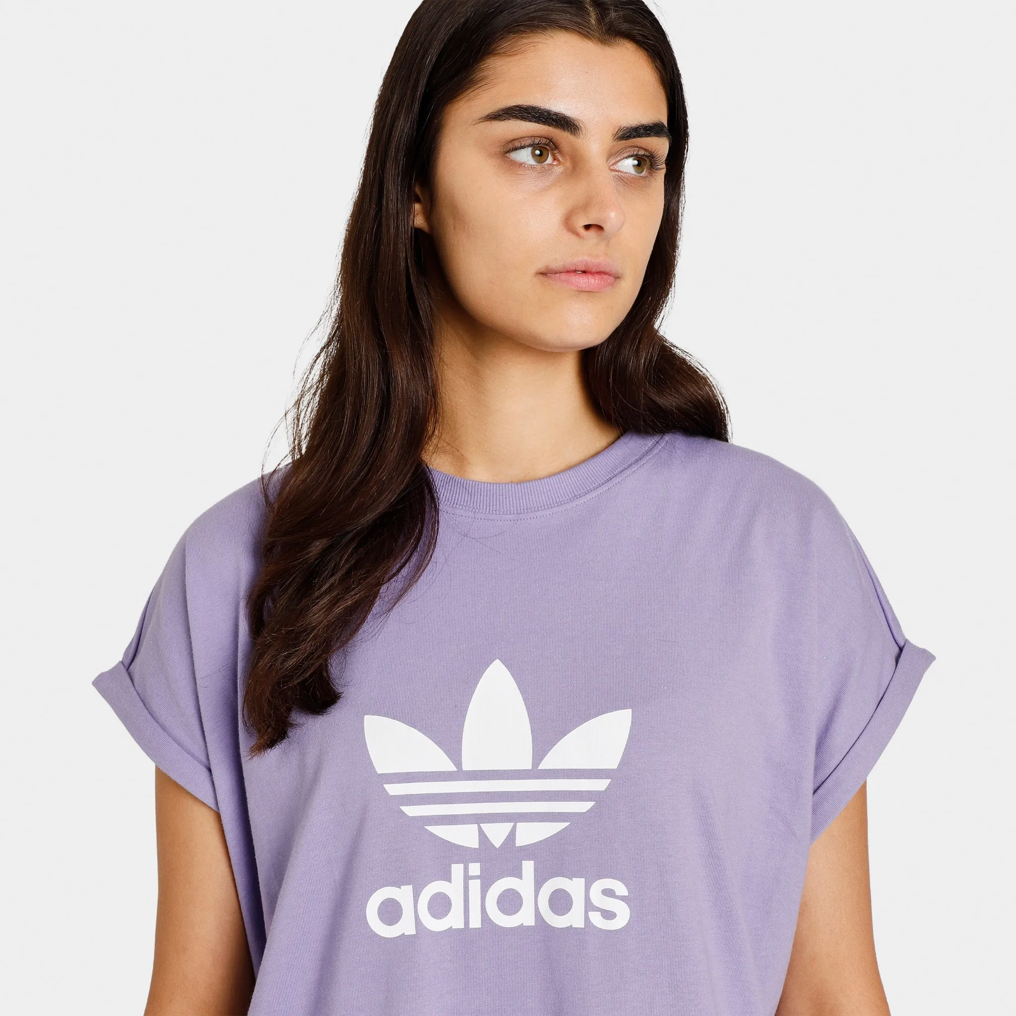 adidas Originals Women's Adicolor Classics Trefoil T-shirt Dress / Magic Lilac sold by JD Sports product image thumbnail 3