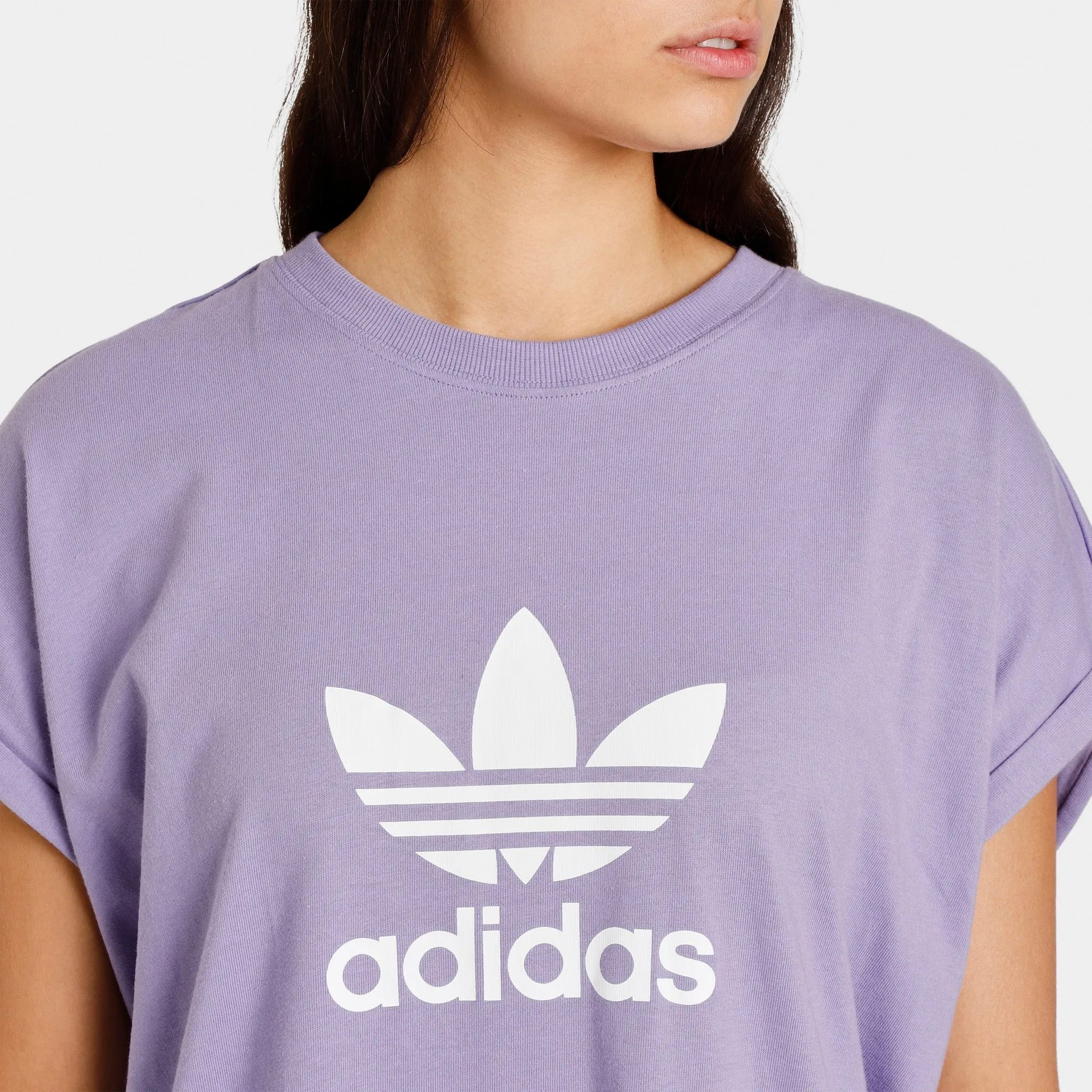 adidas Originals Women's Adicolor Classics Trefoil T-shirt Dress / Magic Lilac sold by JD Sports product image thumbnail 4
