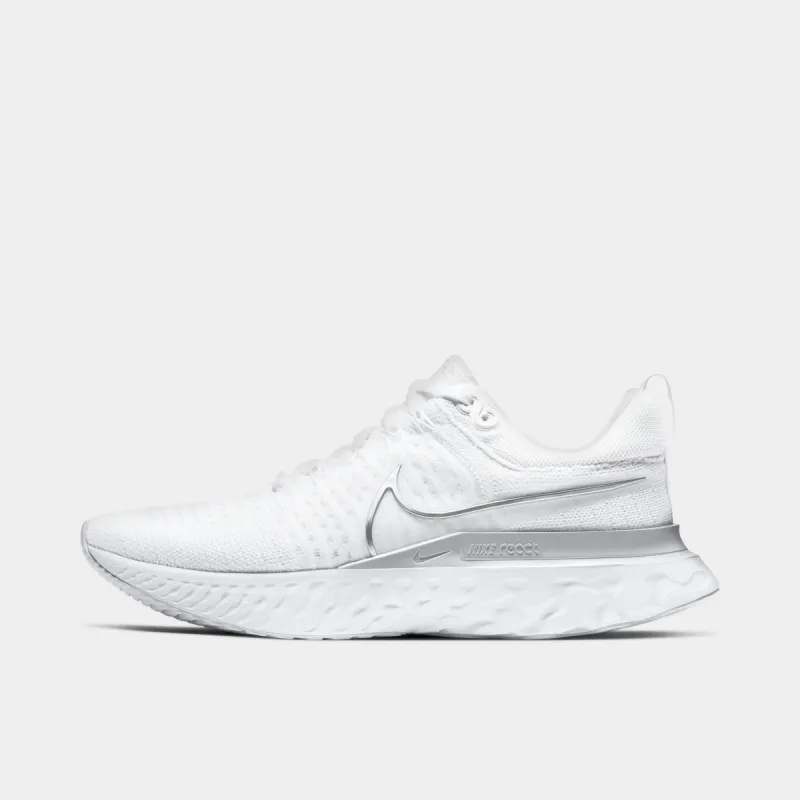 Nike Women's React Infinity Run Flyknit 2 White / Metallic Silver - Pure Platinum sold by JD Sports