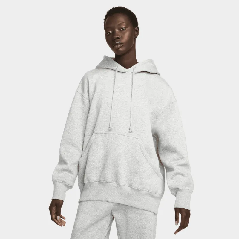 Nike Women's Sportswear Phoenix Fleece Oversized Pullover Hoodie Dark Grey Heather / Sail sold by JD Sports