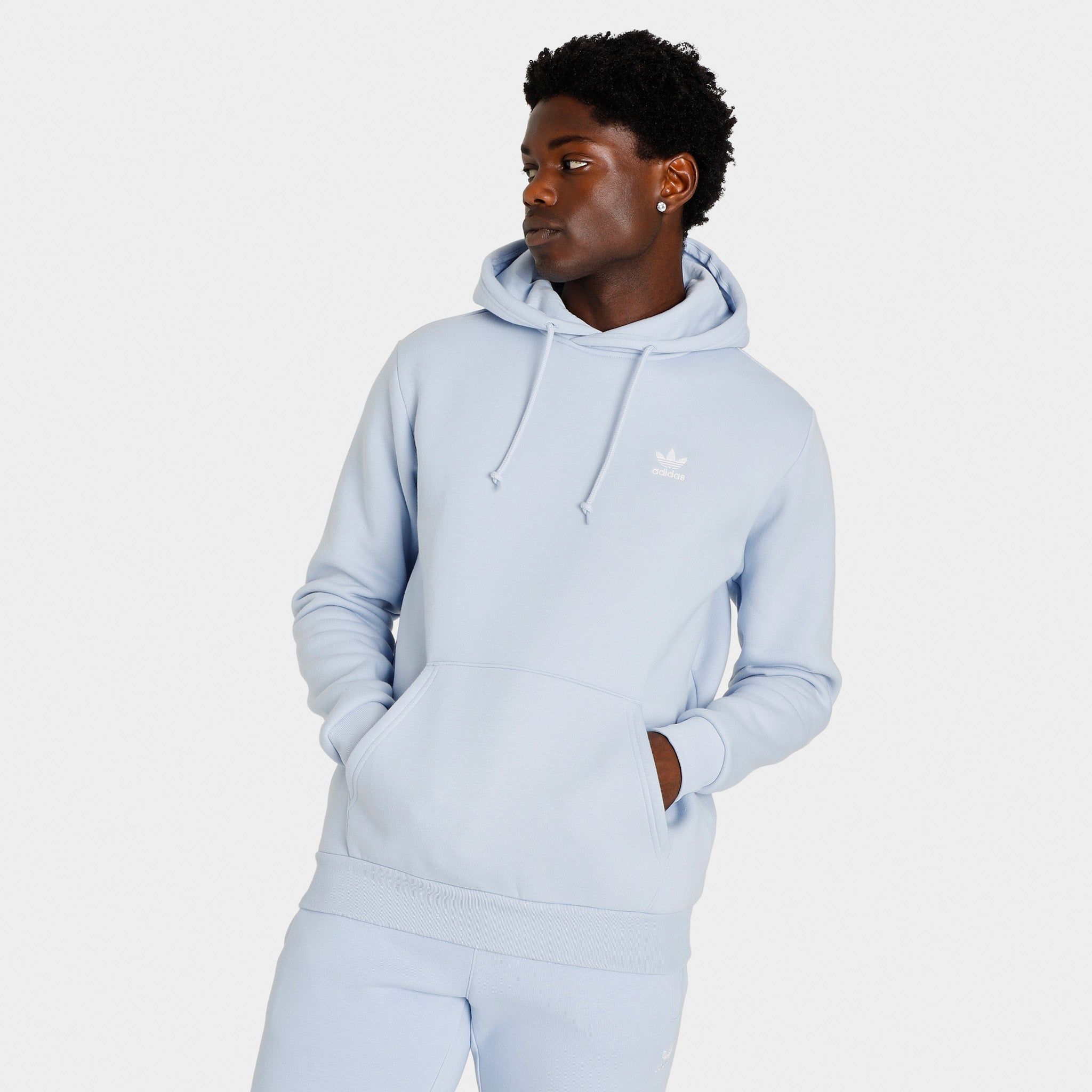 adidas Originals Trefoil Essentials Pullover Hoodie / Blue Dawn sold by JD Sports