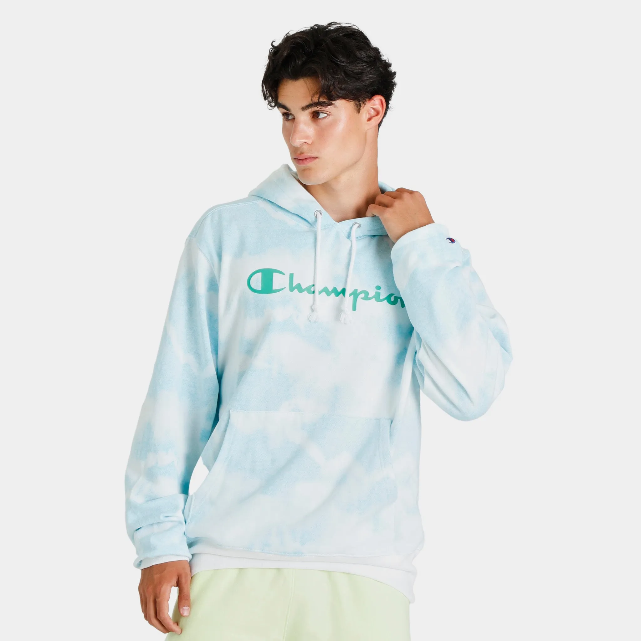 Champion Lightweight Tie-Dye Pullover Hoodie / Exhibit Blue sold by JD Sports