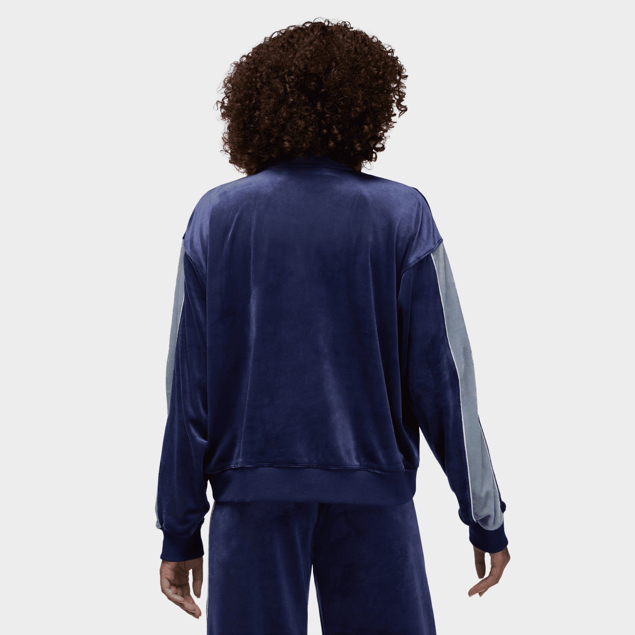 Jordan Women's Flight Velour Full Zip Jacket Midnight Navy / Stealth - White sold by JD Sports product image thumbnail 2