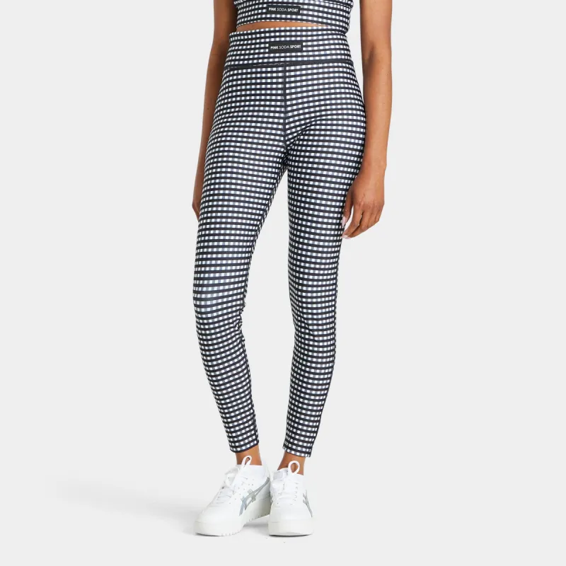 Pink Soda Gingham Tights Black / Optic White sold by JD Sports