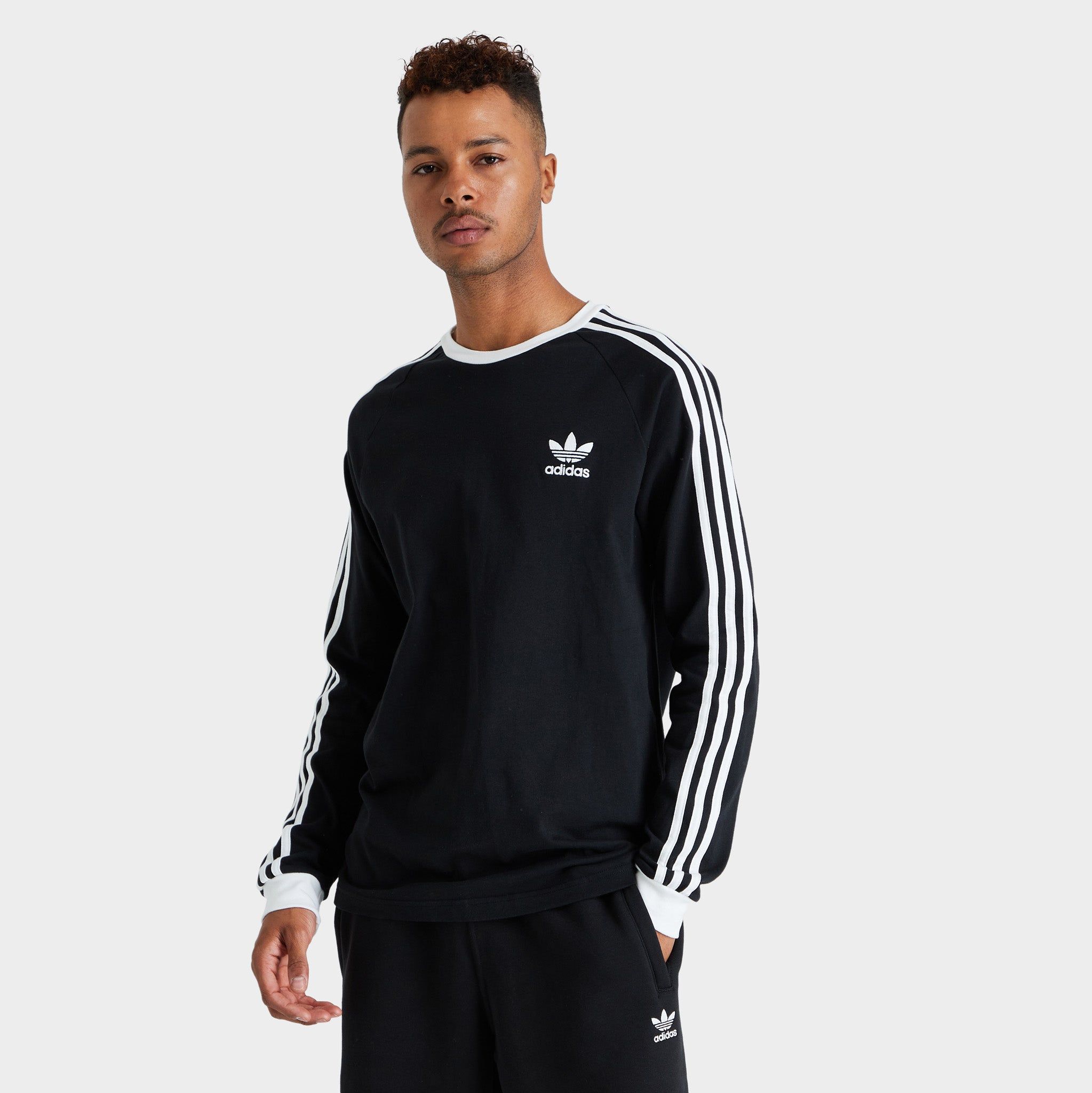 adidas Originals Adicolor Classics 3-Stripes Long Sleeve T-shirt / Black sold by JD Sports