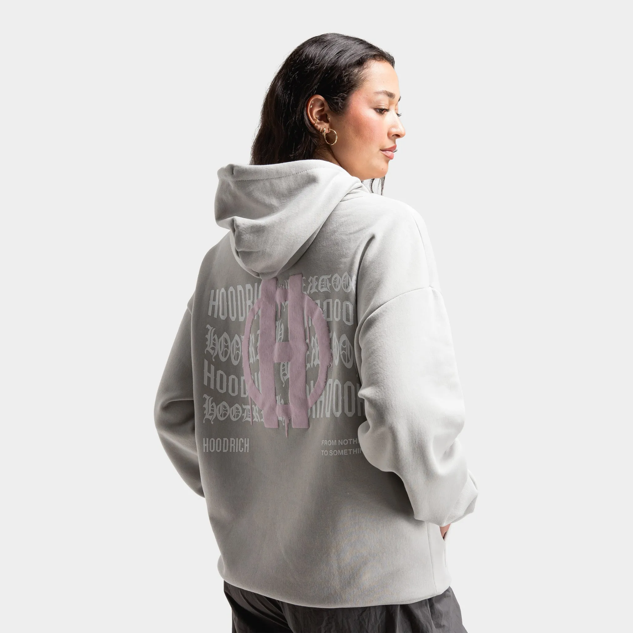 Hoodrich Women's OG Wavy Oversized Hoodie Quiet Grey / White - Festival Bloom sold by JD Sports product image thumbnail 2