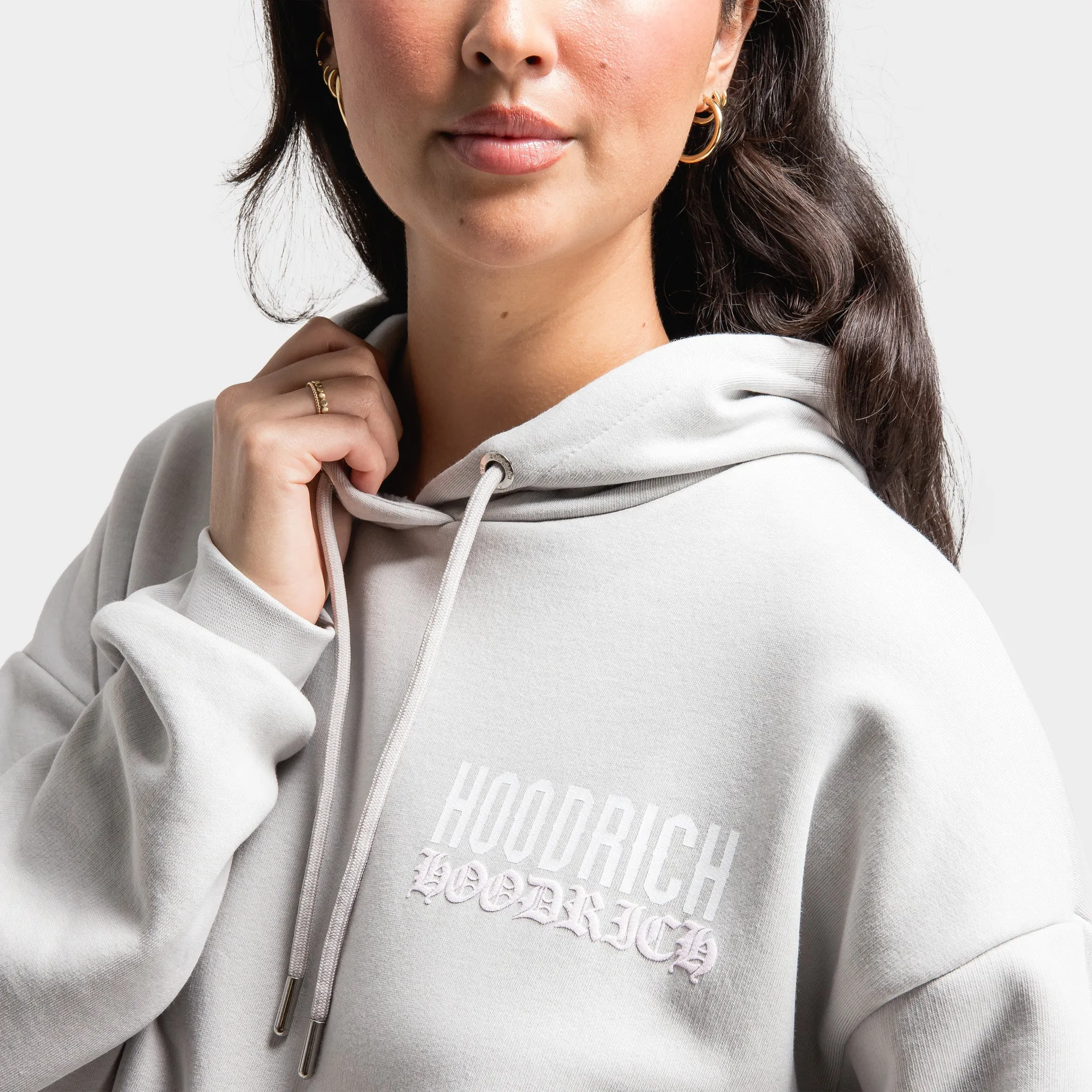 Hoodrich Women's OG Wavy Oversized Hoodie Quiet Grey / White - Festival Bloom sold by JD Sports product image thumbnail 4