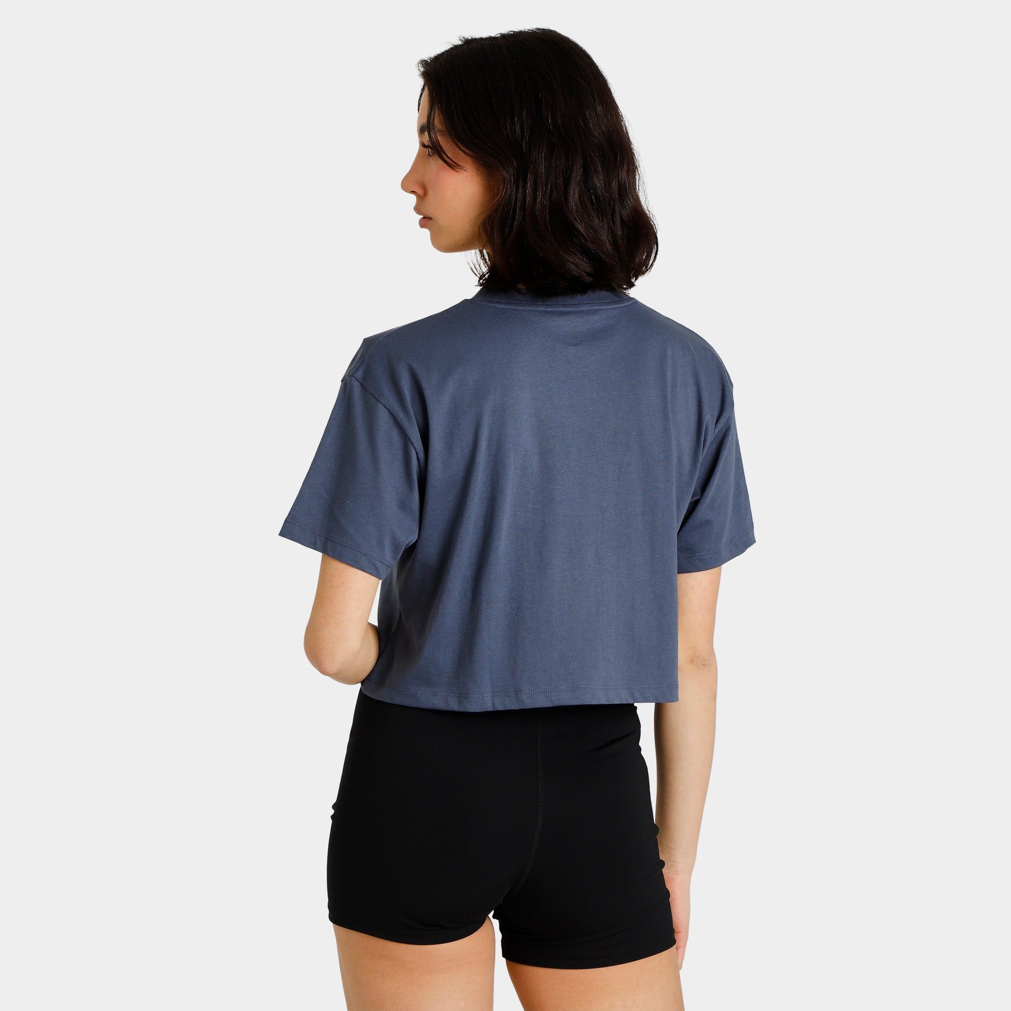 Under Armour Women's Branded Logo Crop T-shirt Downpour Grey / White sold by JD Sports product image thumbnail 2