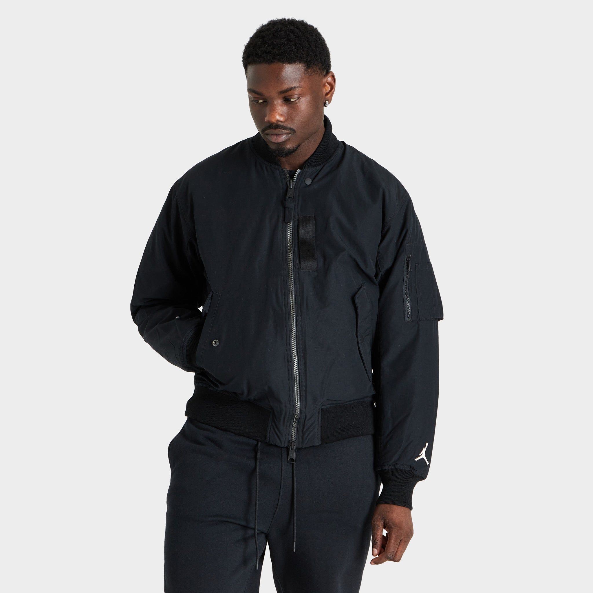 Jordan Essentials Statement MA-1 Jacket Black / Gym Red sold by JD Sports