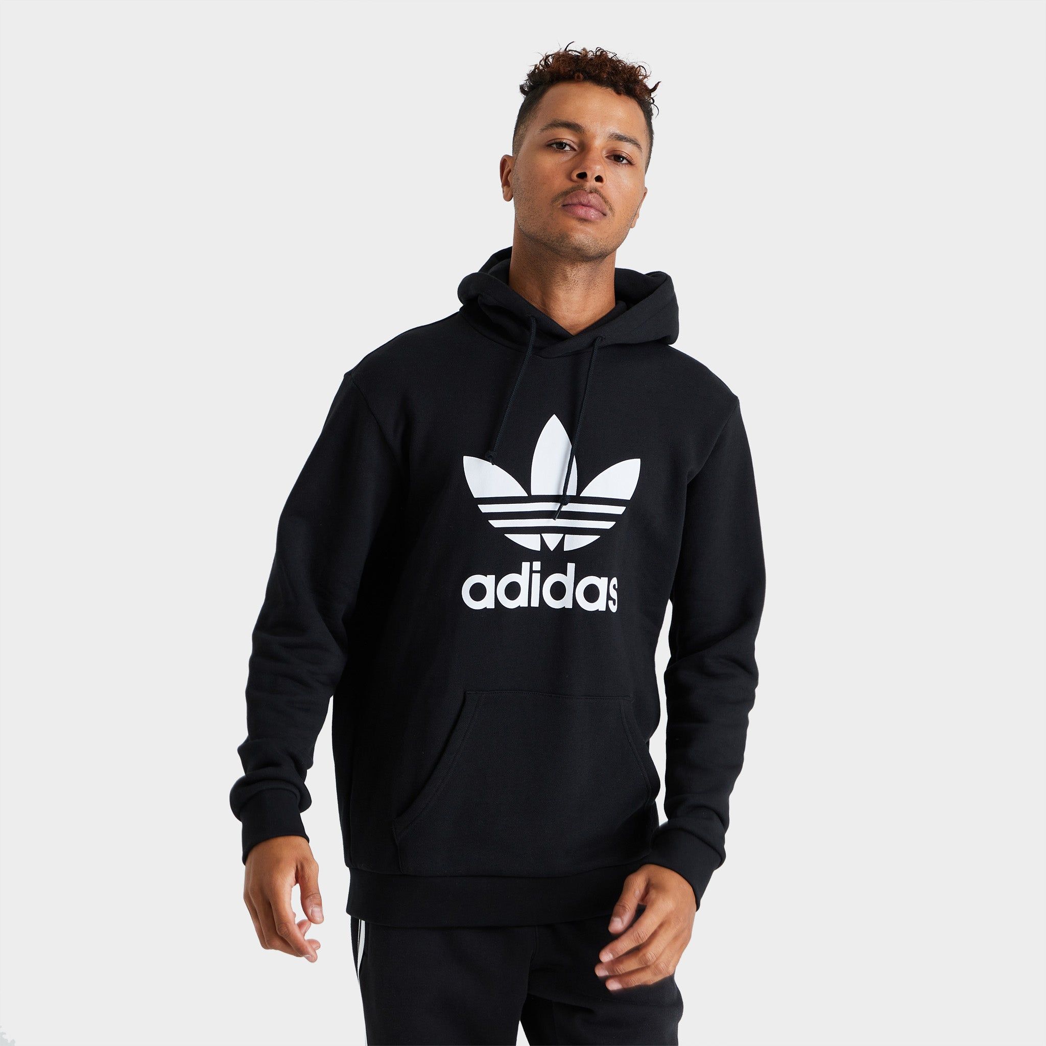 adidas Originals Trefoil Pullover Hoodie Black / White sold by JD Sports