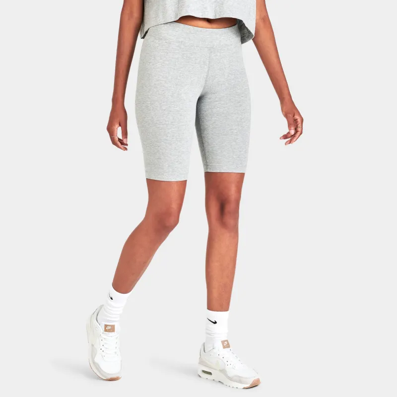 Nike Sportswear Women's Essential Mid-Rise Bike Shorts Dark Grey Heather / White sold by JD Sports