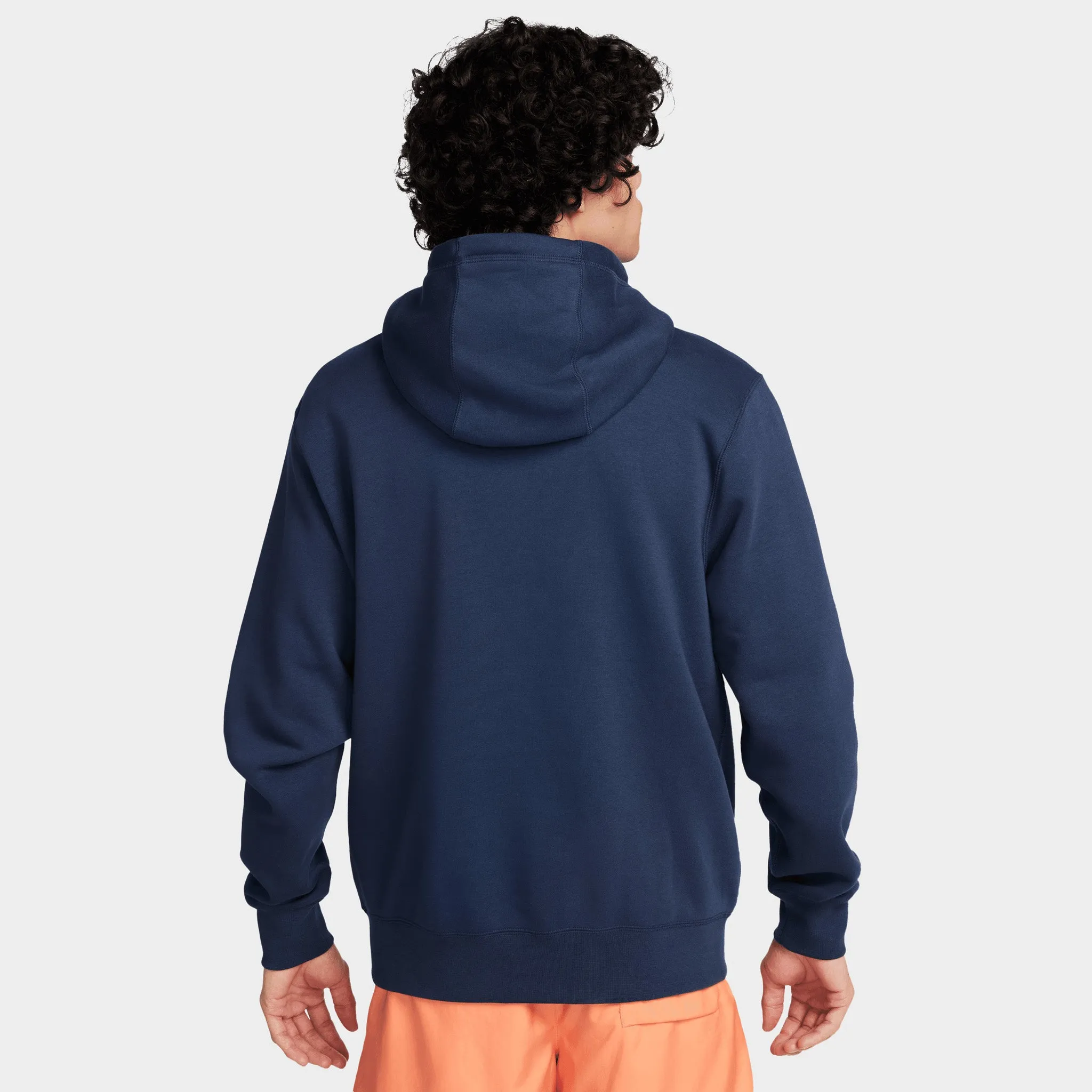 Nike Sportswear Club Fleece Arch Pullover Hoodie Midnight Navy / Safety Orange sold by JD Sports product image thumbnail 2