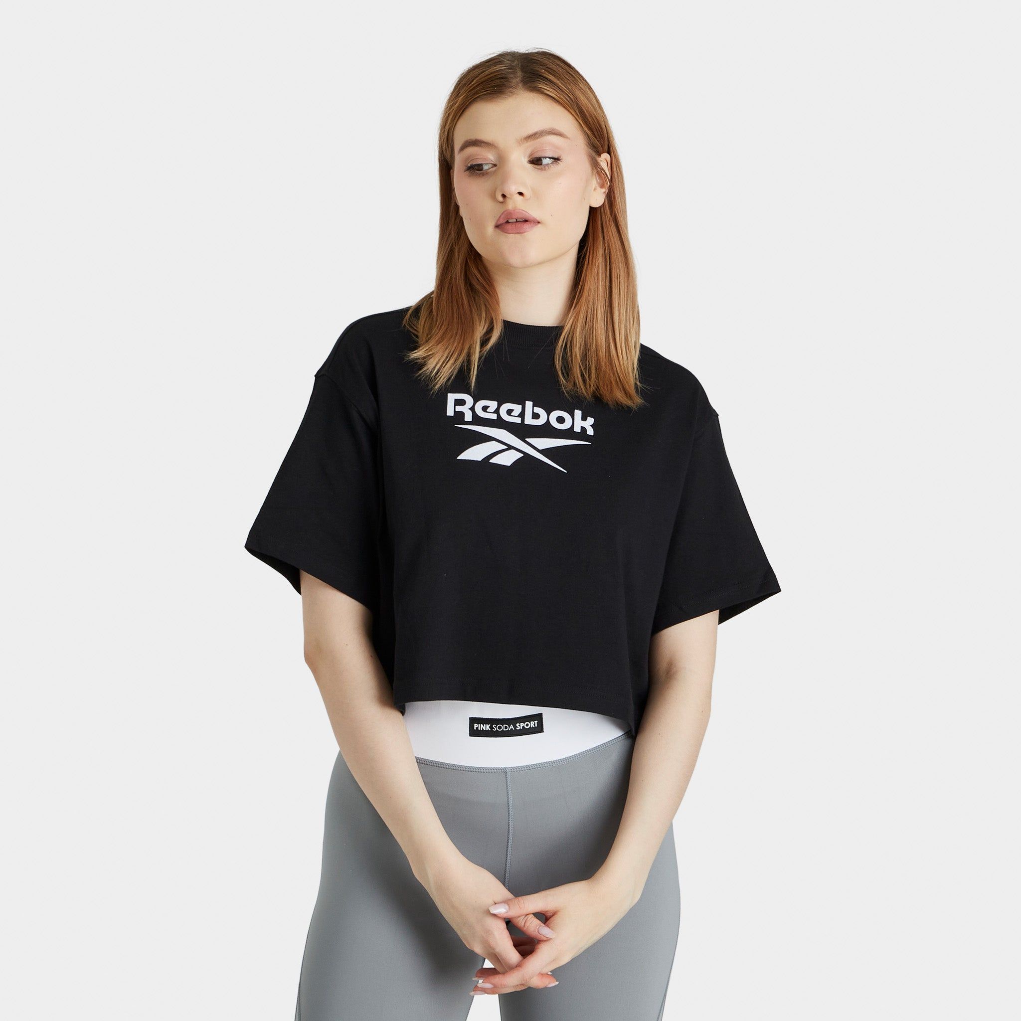Reebok Women's Classics Cropped Big Logo T-shirt / Black sold by JD Sports