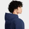 Nike Sportswear Club Fleece Arch Pullover Hoodie Midnight Navy / Safety Orange sold by JD Sports