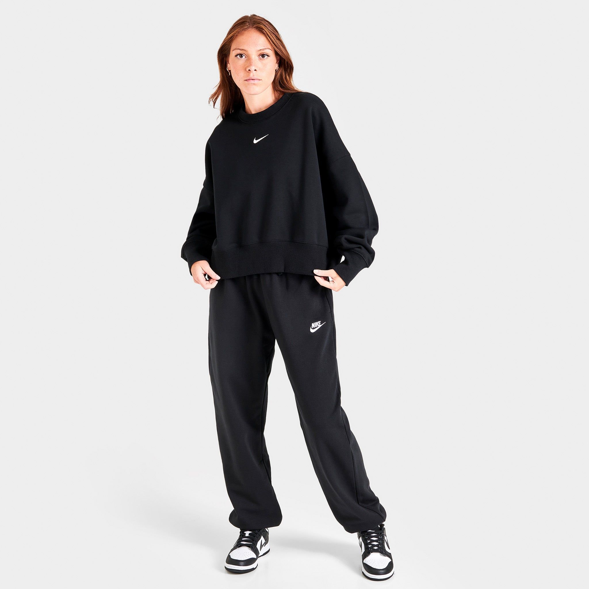 Nike Women’s Sportswear Phoenix Fleece Over-Oversized Crewneck Sweatshirt Black / Sail sold by JD Sports product image thumbnail 5