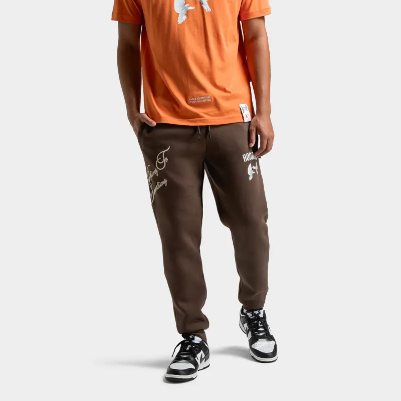 Hoodrich Take Flight V2 Joggers Chocolate Brown / White - Safari sold by JD Sports