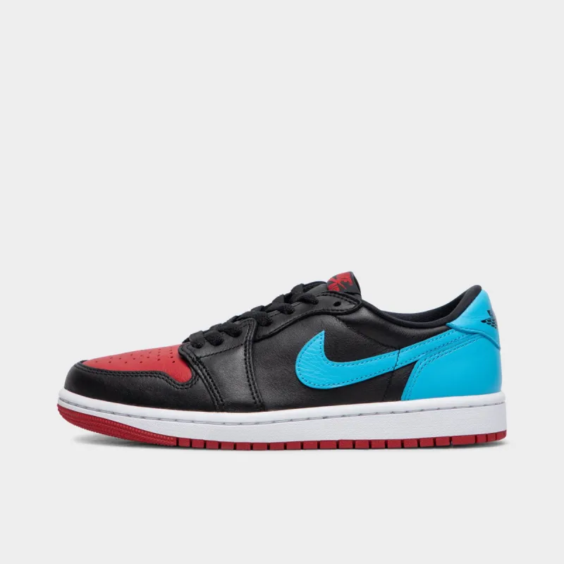 Jordan Women's 1 Low OG Black / Dark Powder Blue - Gym Red made by Jordan