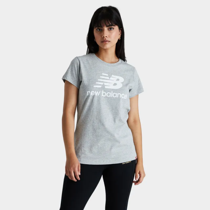 New Balance Women's Essential Stacked Logo T-shirt / Athletic Grey sold by JD Sports