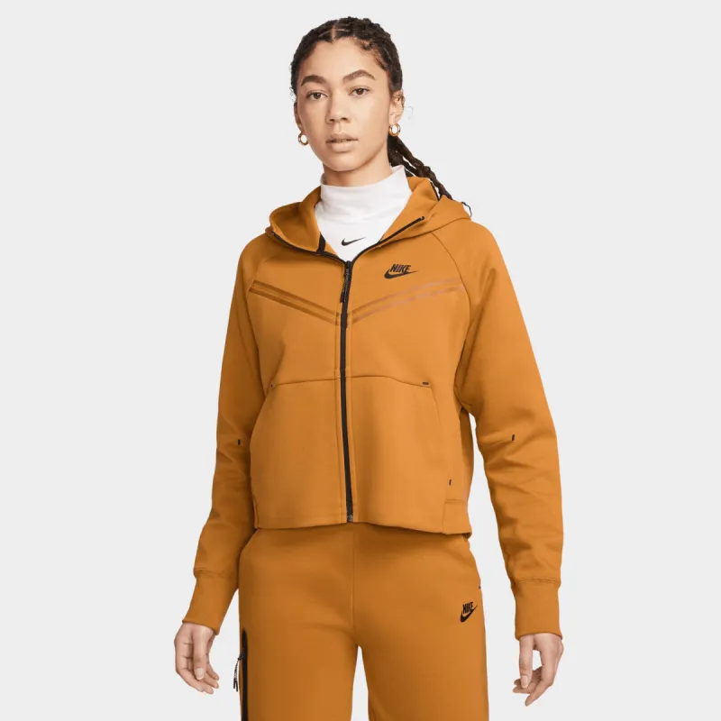 Nike Sportswear Women's Tech Fleece Windrunner Full Zip Hoodie Desert Ochre / Black sold by JD Sports
