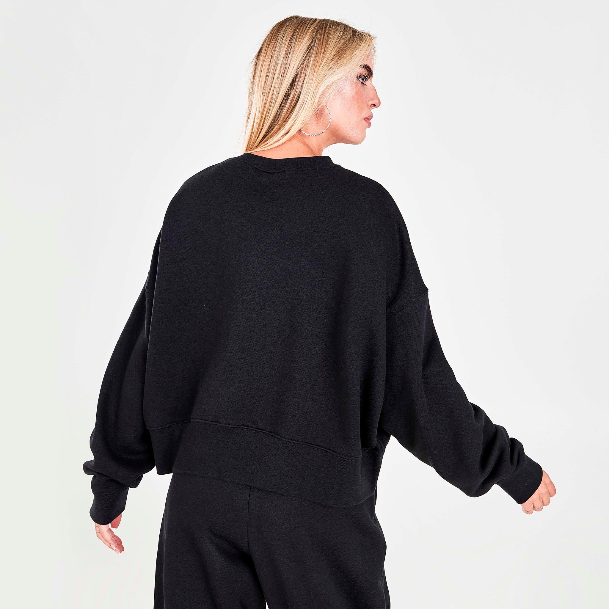 Nike Women’s Sportswear Essentials Oversized Fleece Crew Black / White sold by JD Sports product image thumbnail 3