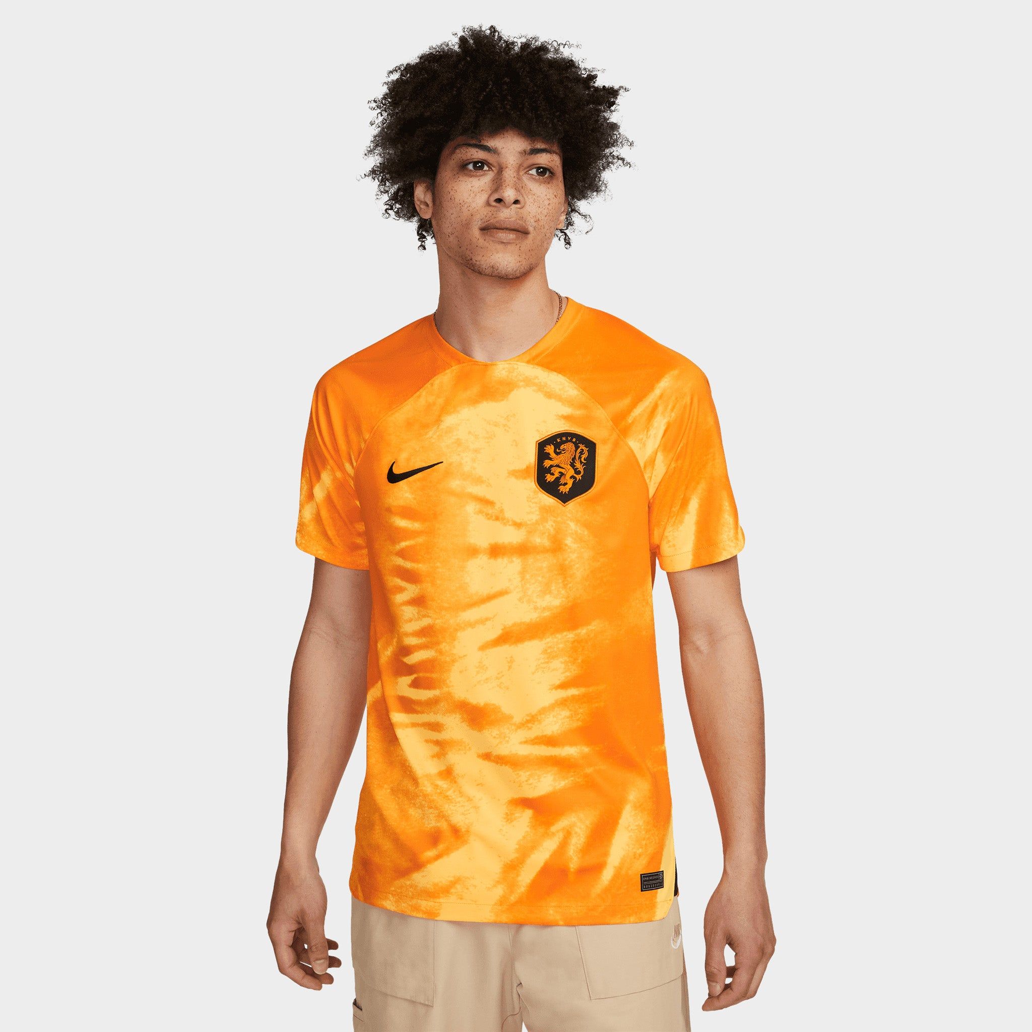 Nike Netherlands 2022/23 Dri-FIT Stadium Home Soccer Jersey Pepper Red / Pepper Red - Gold Dart sold by JD Sports